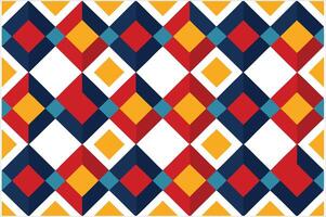 A colorful argyle pattern with red, yellow and blue squares vector