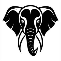 An elephant head with tusks on a white background vector
