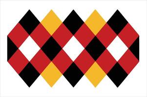A red, yellow and black argyle pattern vector