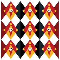 A pattern with red, yellow and black skulls vector