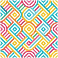 Colorful geometric pattern with lines and squares vector