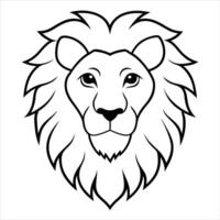 Lion head outline illustration vector