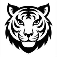 A black and white tiger head on a white background vector