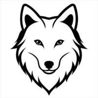 The wolf head is black and white on a white background vector