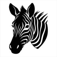 Zebra head silhouette on white background vector