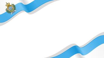 wavy san marino flag frame background with copy space for text. san marino national day vector