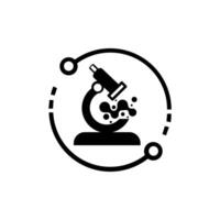 Microscope DNA Logo. Icon design template in white background. vector