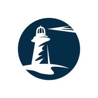 abstract flat style Beacon Lighthouse logo design illustrations vector