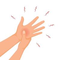 hand nerves problem with numbness and tingling in the palm vector
