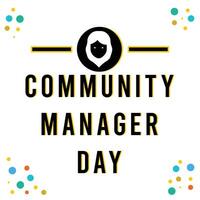 Community manager day poster design white background. vector