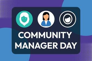 Community manager day with face icons banner design. vector