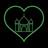 Beautiful Mosque in Heart Shape vector