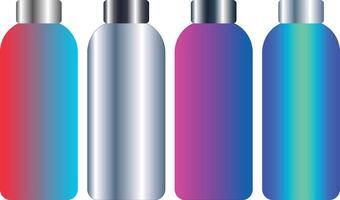 Four Colorful bottles thermos set vector