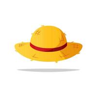 Straw hat isolated on white background. vector