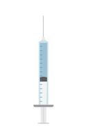 Medical disposable syringe with needle, suitable for vaccine injection, vaccination, plastic syringe with needle vector