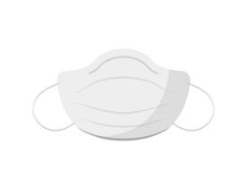 Three-dimensional medical mask or face mask isolated on white background, prevention of coronavirus and infection, illustration icon vector