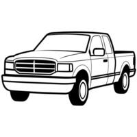 A truck is shown in black and white on a white background vector