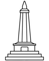 A monument with a tower on top vector