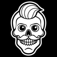 A skull with a mustache and a mustache vector