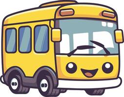 A cartoon school bus with a smiley face vector