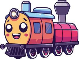 A cartoon train with a smiley face vector
