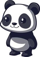A cartoon panda bear standing with its eyes closed vector