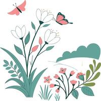 A Fresh Take on Spring in Abstract Lines. vector