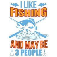 I Like Fishing. vector