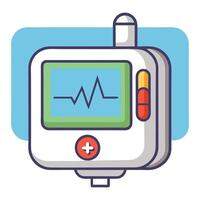 An Medical device with a heartbeat monitor on it. vector