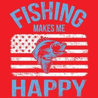 Fishing makes me happy. vector
