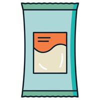 A bag of cereal with a label on it vector