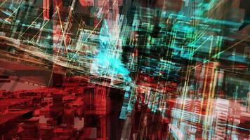 Abstract Technology Blocks Background 3D Rendering video