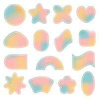 Y2k retro elements set of various geometric forms vector