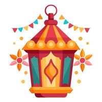 Decorative festive lantern with holiday accents vector