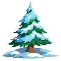Snow-Covered Pine Tree Illustration vector