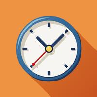 Wall clock with a retro-inspired color scheme vector
