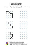 educational game for children creating pattern with dots. Education worksheet Printable A4 size. focus exercise vector