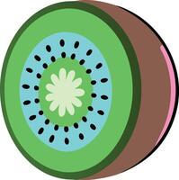 Cartoon illustration of kiwi,showcasing simple, minimalistic,stylized ,colorful design.ideal for food-related designs or healthy eating themes. vector