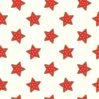 Seamless Pattern with Christmas Gingerbread Cookie Star. flat illustration. vector