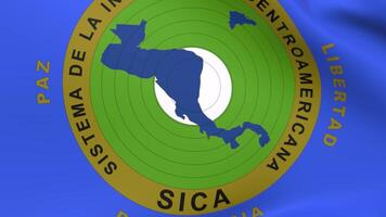 3d render flag of Central American Integration System video