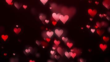 Valentines Red Heart Background Rising Up Bottom Left video