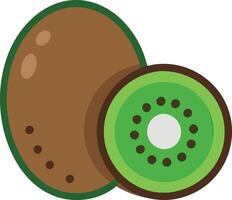 Cartoon illustration of kiwi,showcasing simple, minimalistic,stylized ,colorful design.ideal for food-related designs or healthy eating themes. vector
