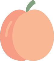 peach Fruit with Slice Illustration, Bright, cartoon-style illustration of a whole peach with a slice, showing vibrant color and juicy detail, ideal for food themes. vector