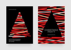 illustration with Christmas tree for flyer template, greeting card, poster, banner or social media. Happy New Year and Merry Christmas. Christmas tree made of geometric shapes. vector