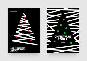 Poster with abstract Christmas tree for flyer template, greeting card, banner or social media. Happy New Year and Merry Christmas. Christmas tree made of geometric shapes. vector