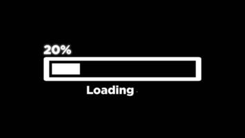 Waiting loading bar animation with Text Percentage, Downloading progress animation on Black Background video
