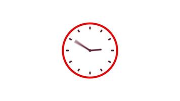 Simple Analog clock icon animation on White background video