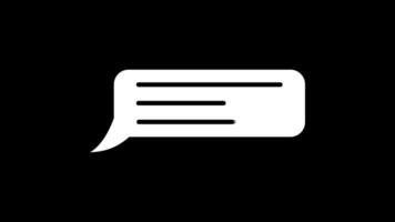 Messages chat Icon bubble speech typing dialogue copy animation on Black background video