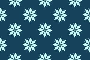 Seamless snowflake pattern in blue tones, perfect for Christmas, New Year, and winter-themed designs and decorations. vector