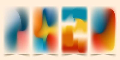 A set of four vibrant and colorful gradient backgrounds. Perfect for modern and trendy design projects. vector